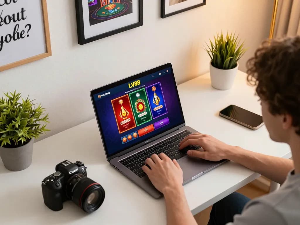 Engage in online gaming activities on LV88seo's platform, showcasing vibrant game interface.