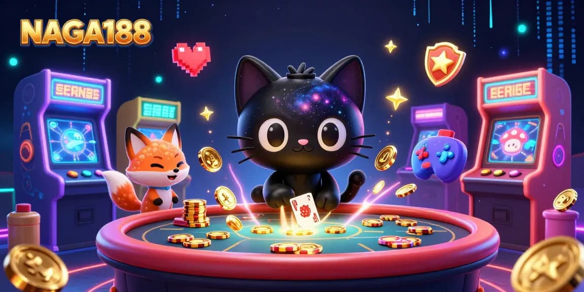 Taruhan seru di NAGA188 dengan kucing lubang hitam yang menarik chip emas dan kartu