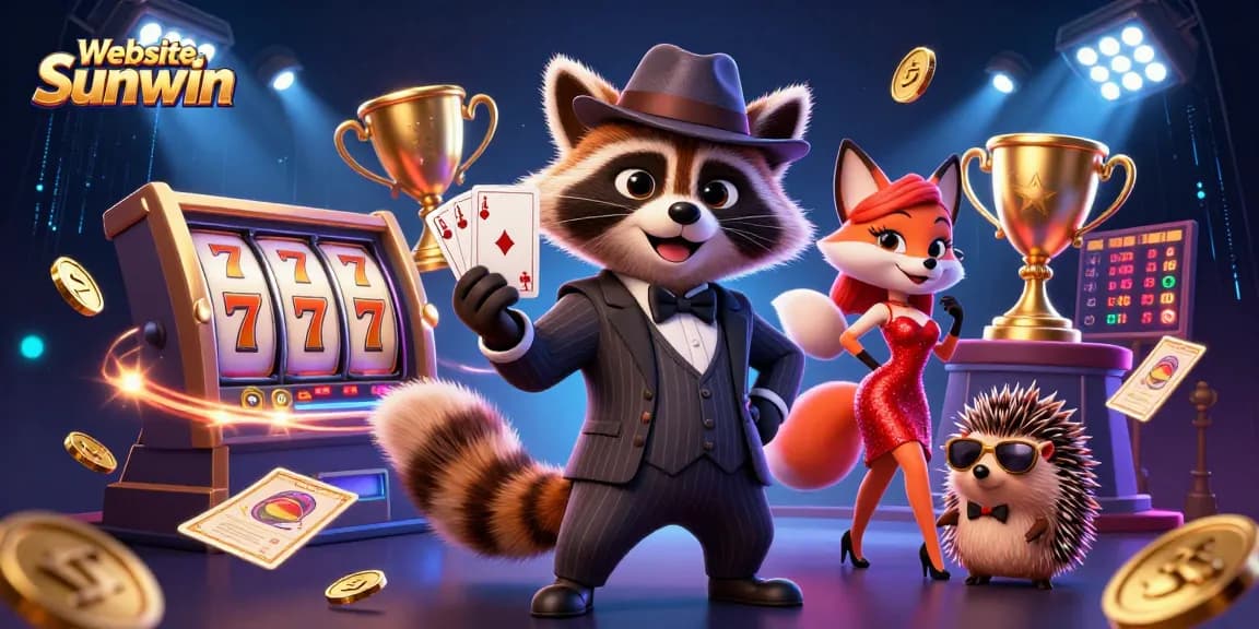 Engage in thrilling gameplay at Website Sunwin with a vibrant 3D casino scene depicting characters and dynamic elements.