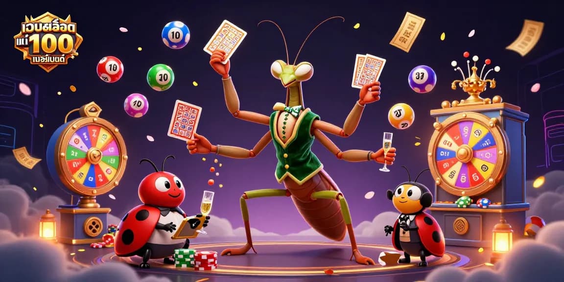 Experience thrilling slots and rewards with เว็บสล็อต แท้ 100 เปอร์เซ็นต์ in this ultra-detailed 3D casino illustration.