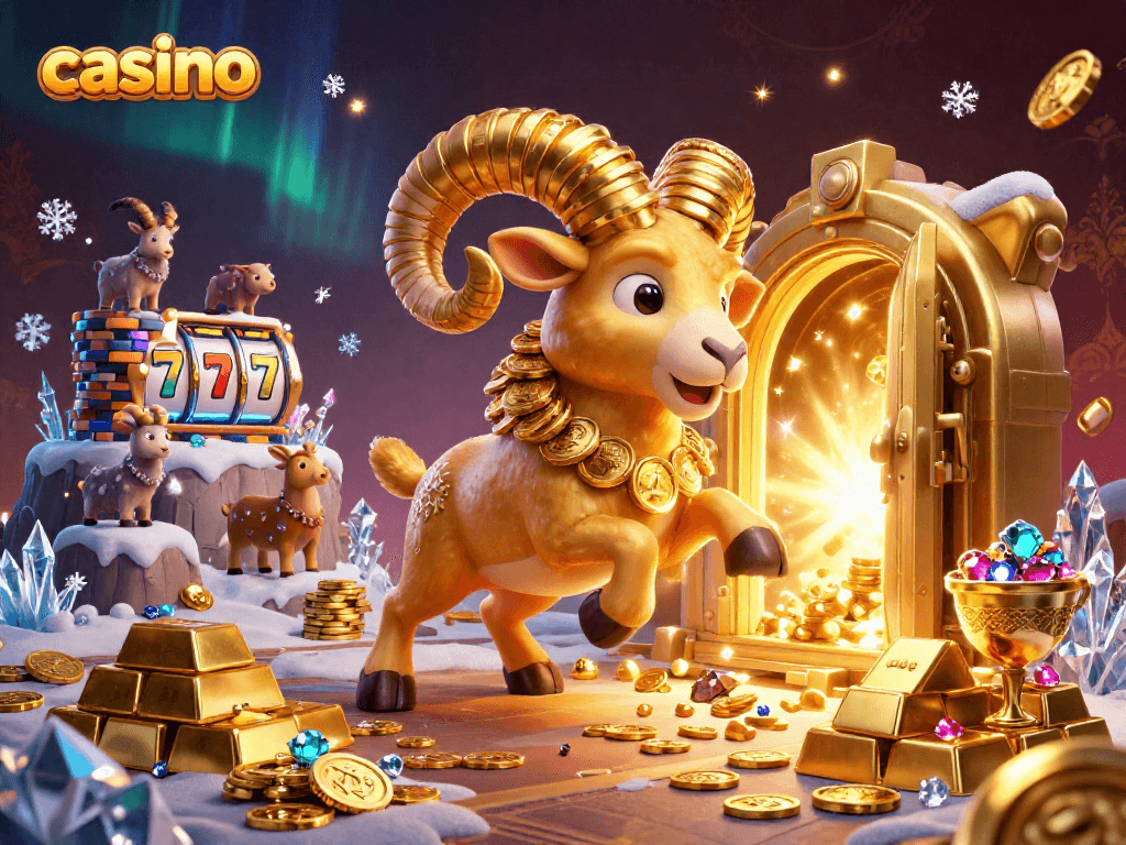 Win big at the casino with thrilling slots, jewels, and a dynamic golden ram charging through