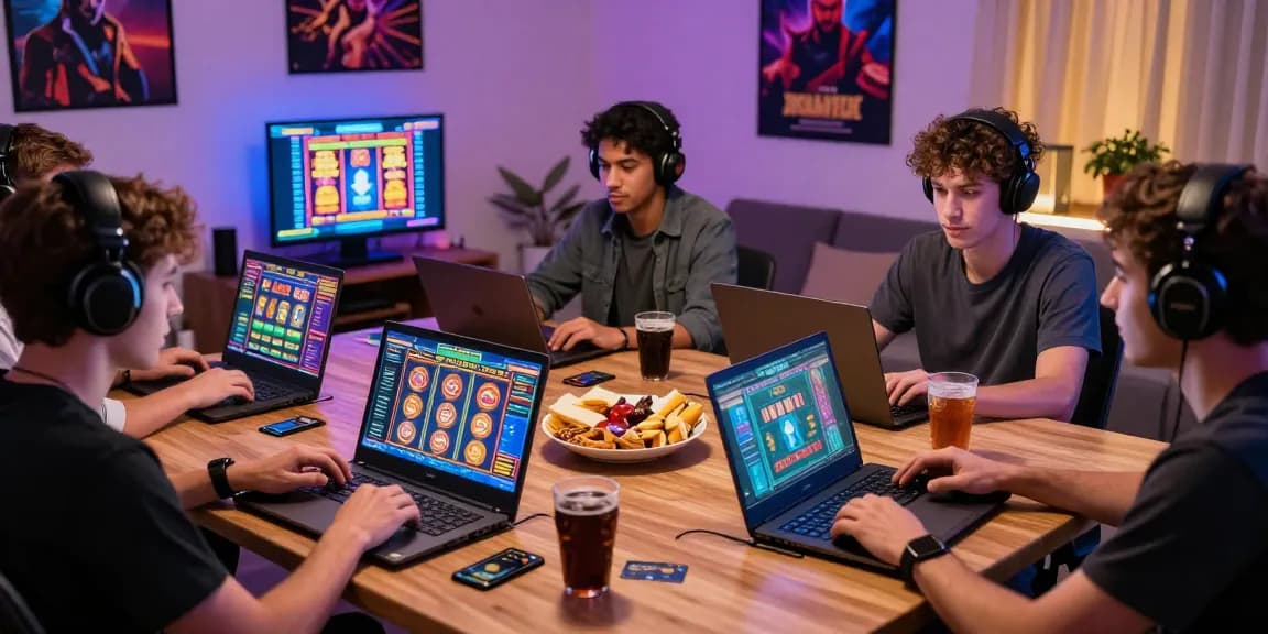 Exciting gaming atmosphere at https://jumpspace.org.uk showcasing players engaging at credit card casinos with vibrant game visuals.