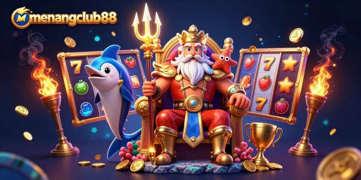 Spin the slots at menangclub88 with Neptune, a swordfish warrior, and charming sea creatures!
