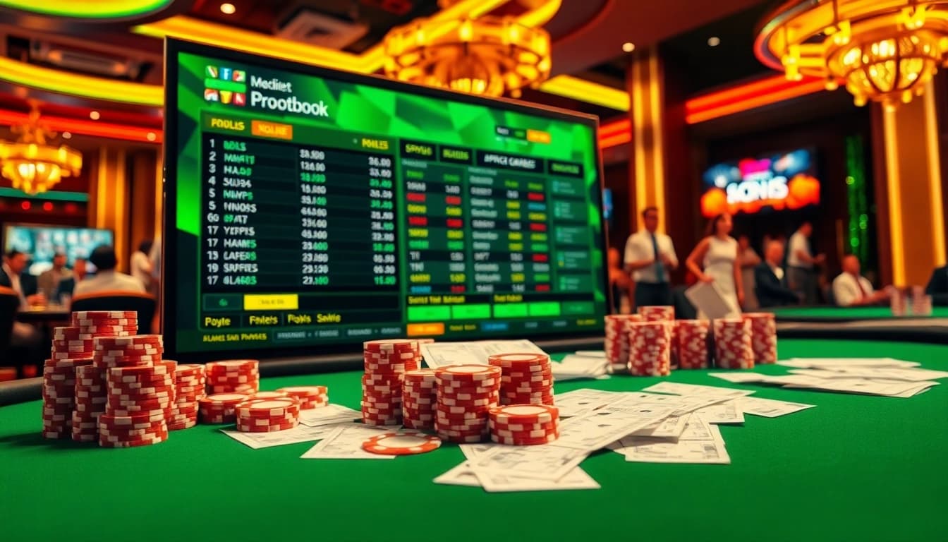 Sbobet link alternatif on a glamorous online gambling interface with live betting odds.