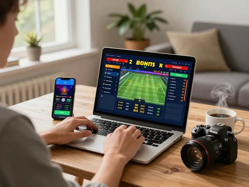 Engaging in strategic sports betting at bk8 while enjoying a cozy home environment.