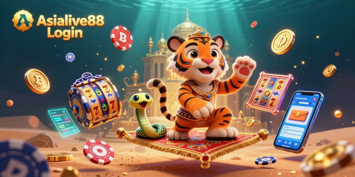 Elevate your gaming with Asialive88 Login featuring vibrant 3D characters and casino elements.