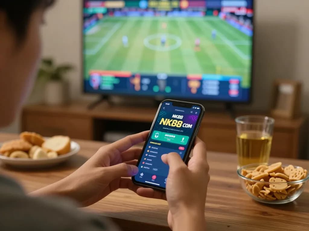 Engaging sports betting moment on NK88 COM app showcasing real-time wagering excitement.
