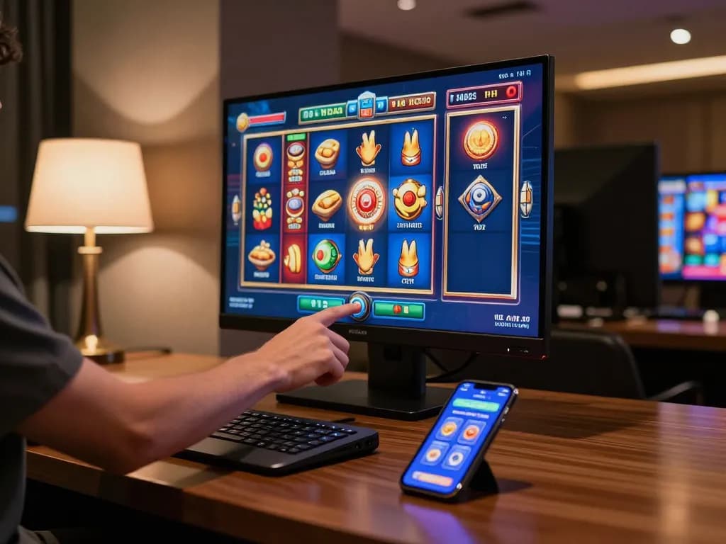 Engaging in thrilling slot games at Jilipinas online casino, highlighting the excitement of gaming.