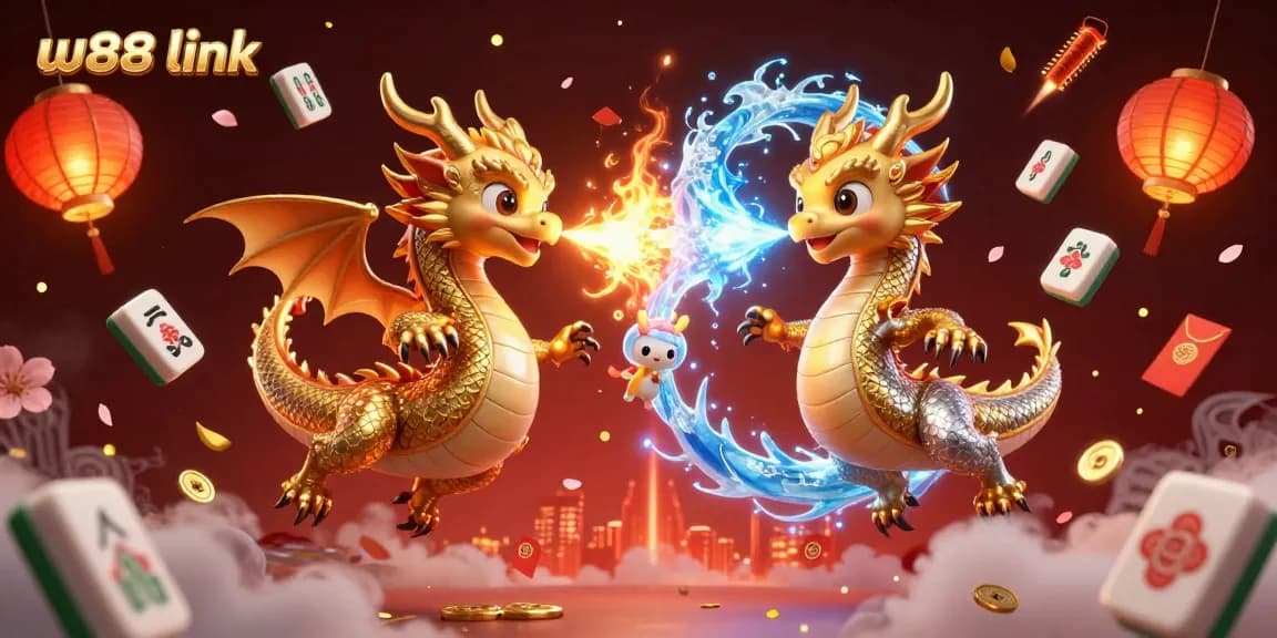 Experience thrilling gaming with W88 link in this vibrant casino-themed illustration