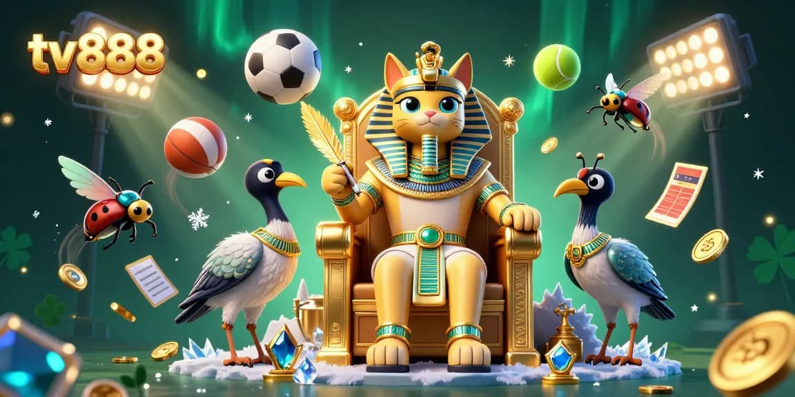 Engage with tv888's exciting world of online gambling featuring vibrant 3D elements and characters.