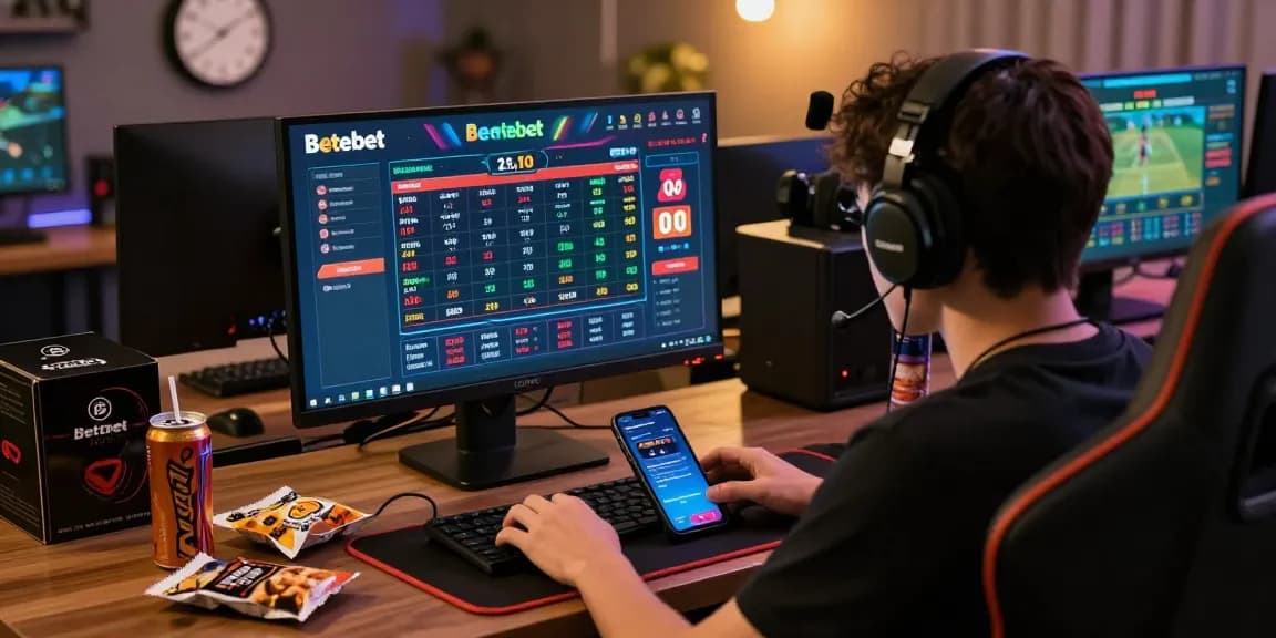 Betebet online gaming scene showcasing a user in action with betting options displayed.