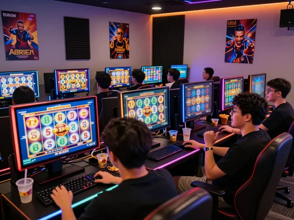 Pengalaman bermain situs slot gacor dengan pemain menikmati kemenangan besar di mesin slot yang berwarna-warni.