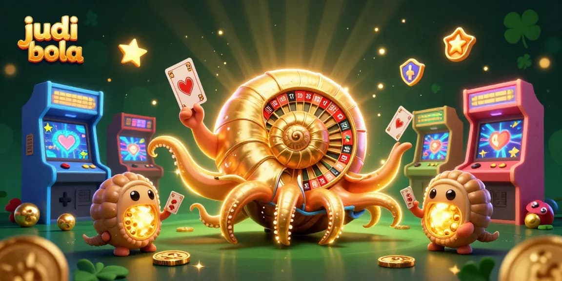Bet on judi bola with vibrant casino elements and 3D characters showcasing exciting gaming experience.