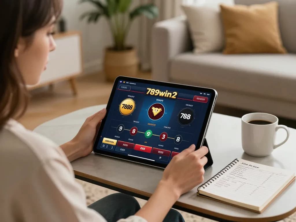 Engaging online gaming setup with 789win2 interface, emphasizing strategic betting in a cozy home.