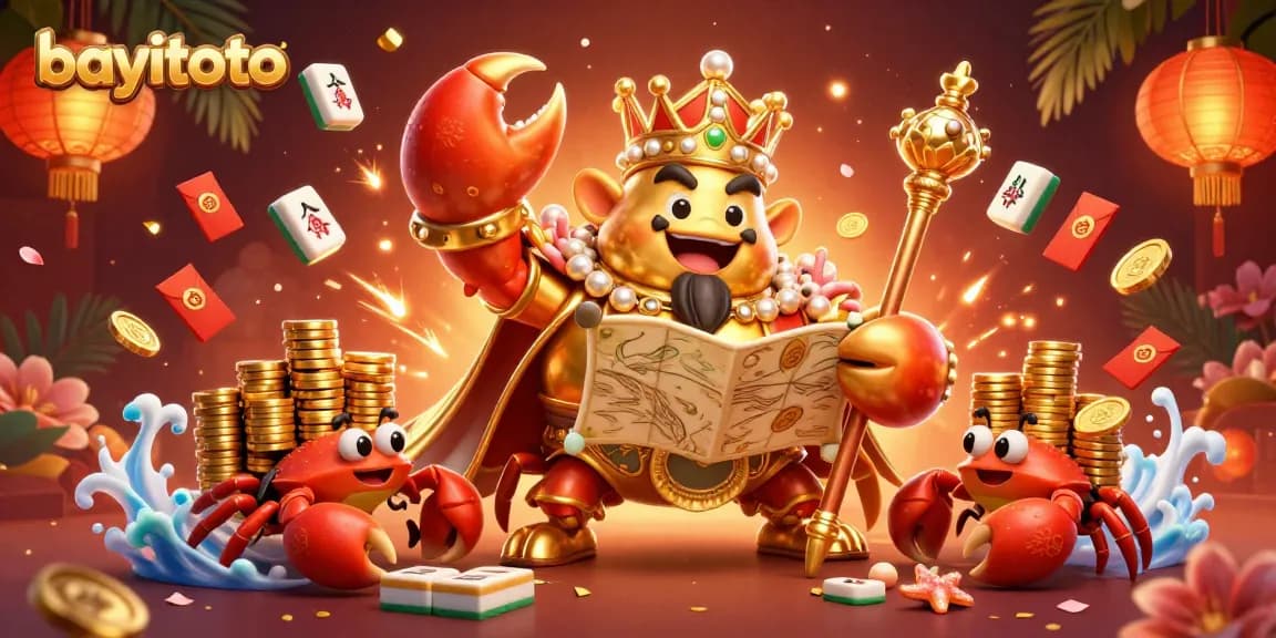 Experience winning with bayitoto's vibrant casino-themed illustration filled with treasures.