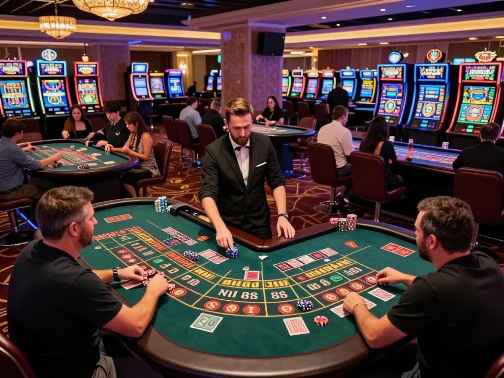 Players enjoying dynamic gameplay at kp 88 casino, vibrant roulette tables with chips in motion.