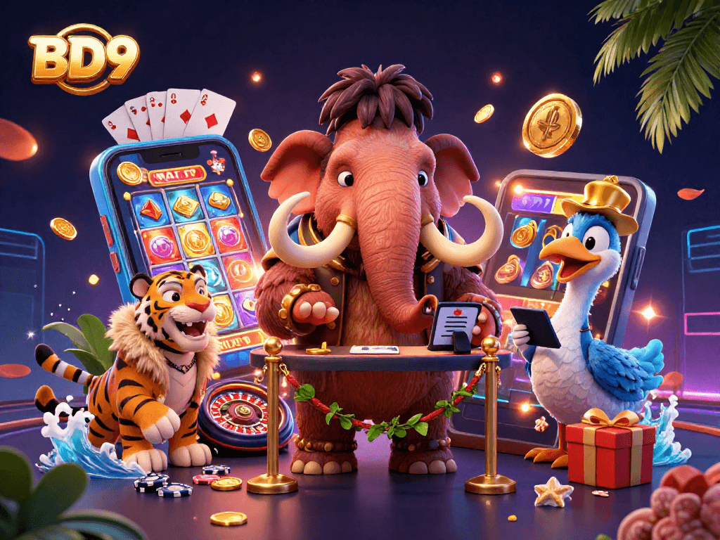 Experience the thrill of BD9 as a woolly mammoth checks IDs at the casino entrance.
