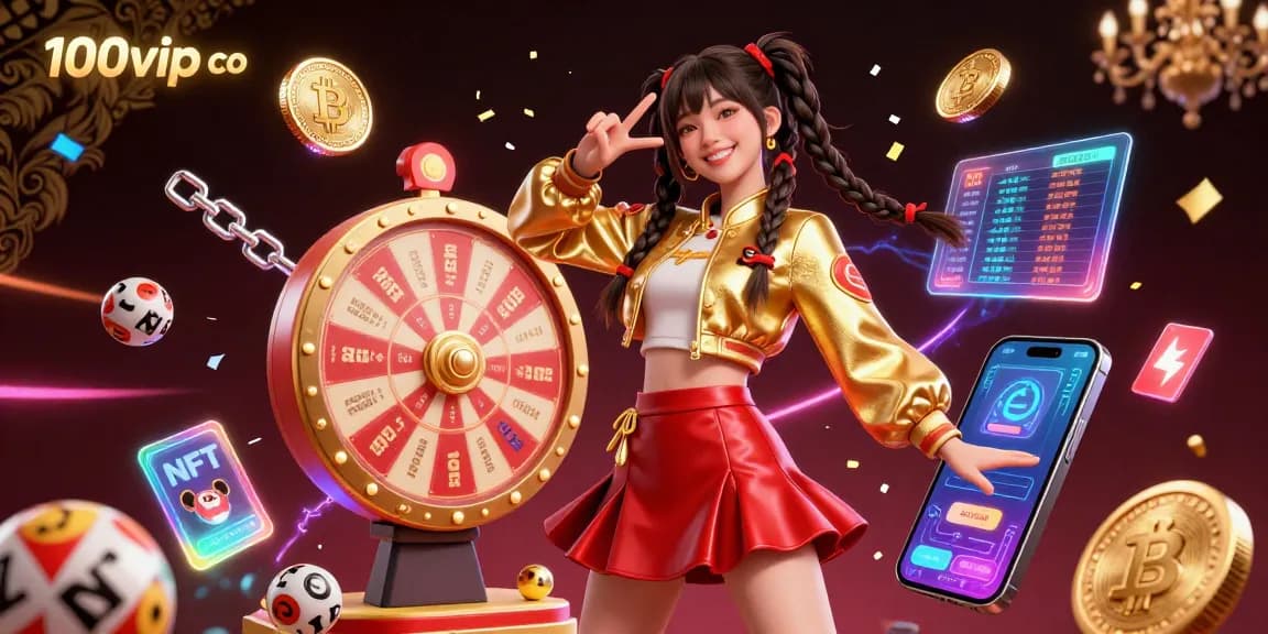 Engage in gaming excitement with 100vip co, featuring vibrant lottery balls and a lively atmosphere.