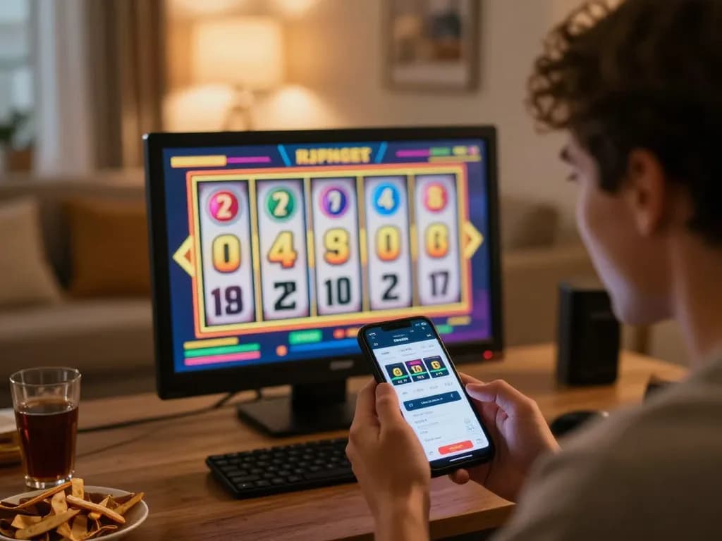 Pemain yang terlibat merayakan kemenangan pada slot online Bintangmpo dengan gulungan yang berputar.