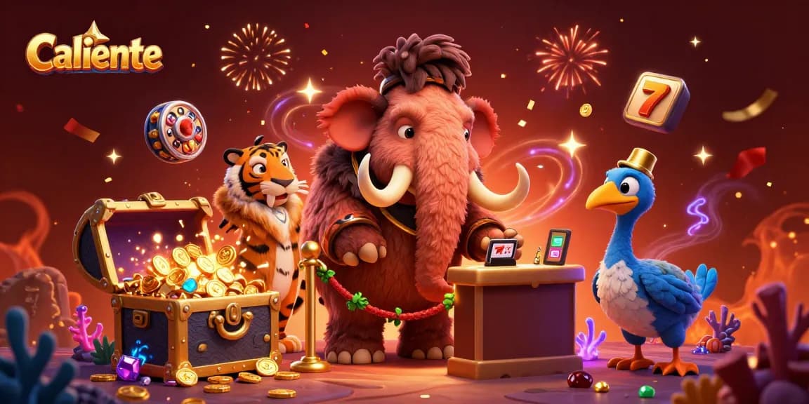 Experience the thrill of Caliente with a vibrant casino scene featuring unique characters and dynamic gaming elements.