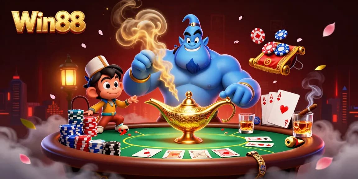 Enjoy thrilling moments with Win88 amidst a vibrant casino scene filled with poker excitement.