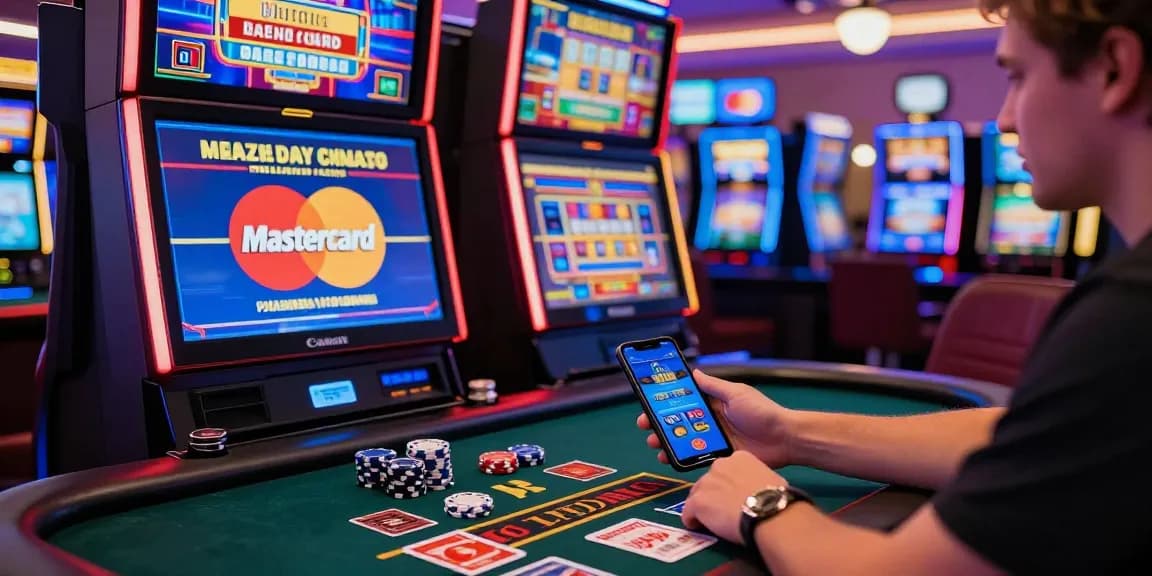 Exciting scene at credit card casinos showcasing https://being-there.org.uk, vibrant games, and Mastercard payment options for UK players.