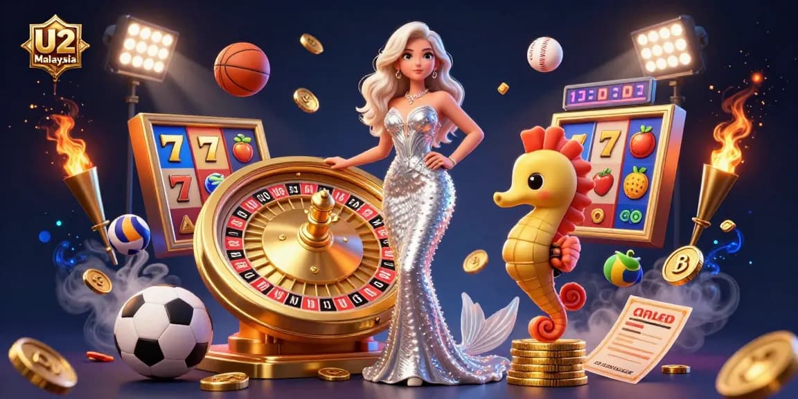 Win big at U2 Malaysia with this vibrant casino scene showcasing luxury and excitement.