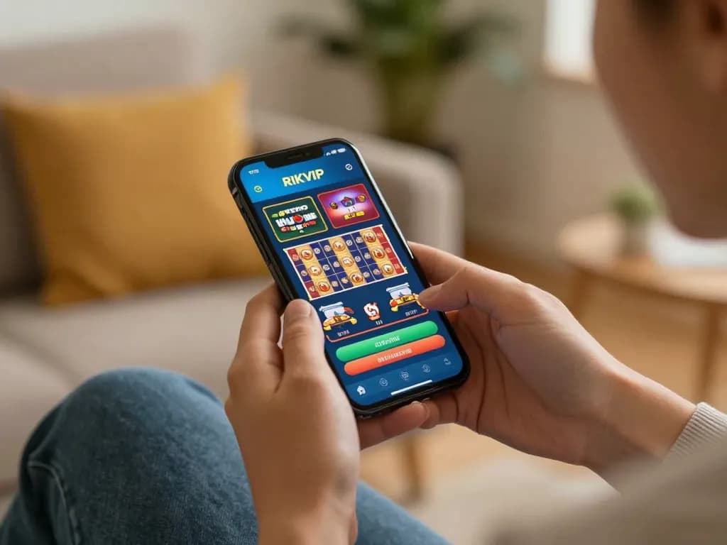 Engaging with the RIKVIP mobile casino app for exciting game options in a cozy setting