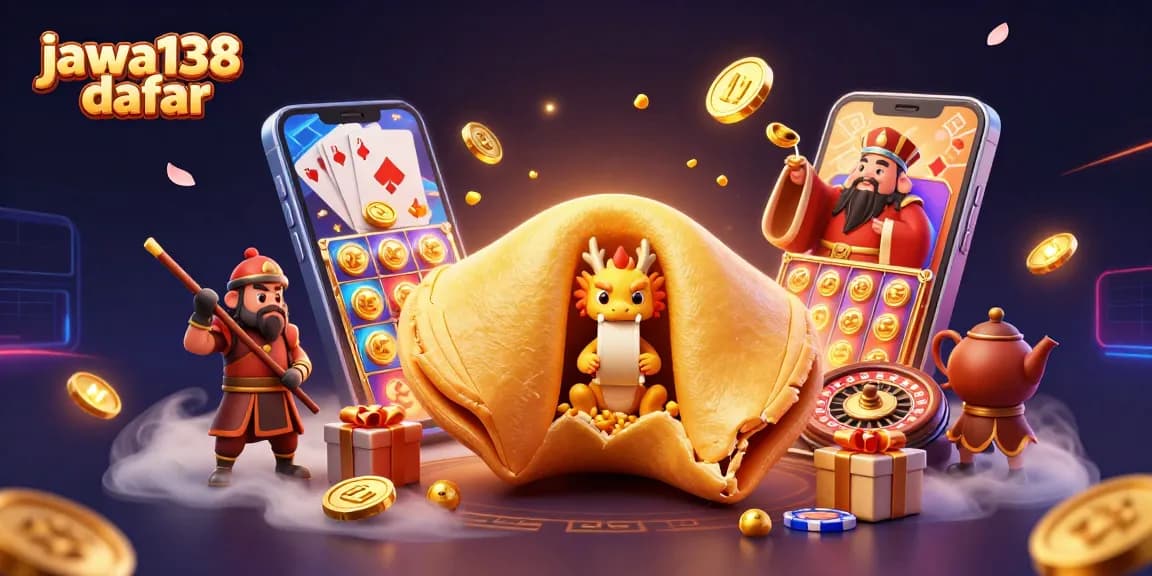 Jawa138 daftar menampilkan ilustrasi menarik dengan karakter kartun 3D yang kaya detail dalam tema kasino.