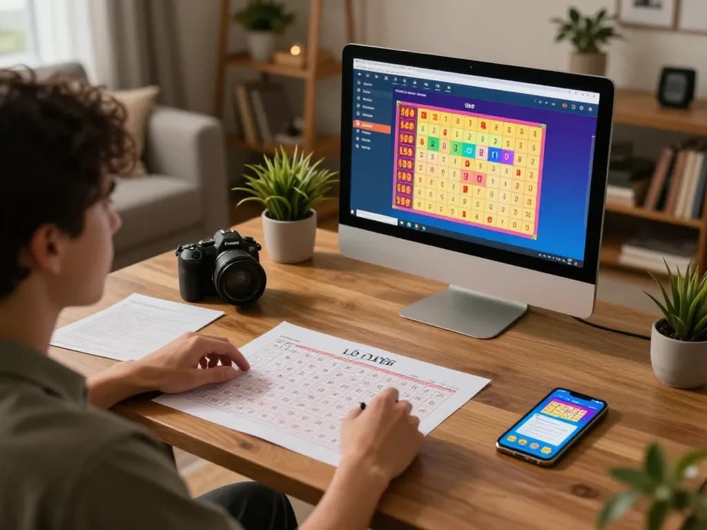 Lô đề online gameplay on a laptop with strategy notes visible, creating an engaging user experience.
