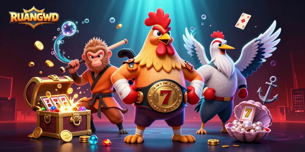 Engage with RUANGWD's thrilling slots experience, featuring dynamic characters and vibrant game elements.