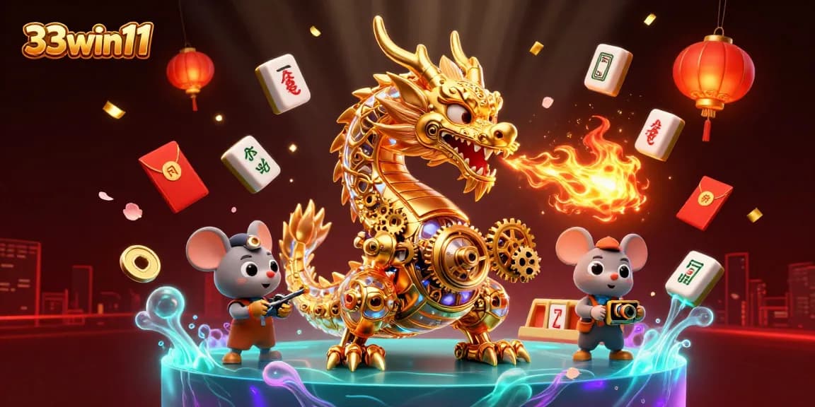 Experience the thrilling essence of online gaming at 33win11, featuring vibrant characters and dynamic casino elements.