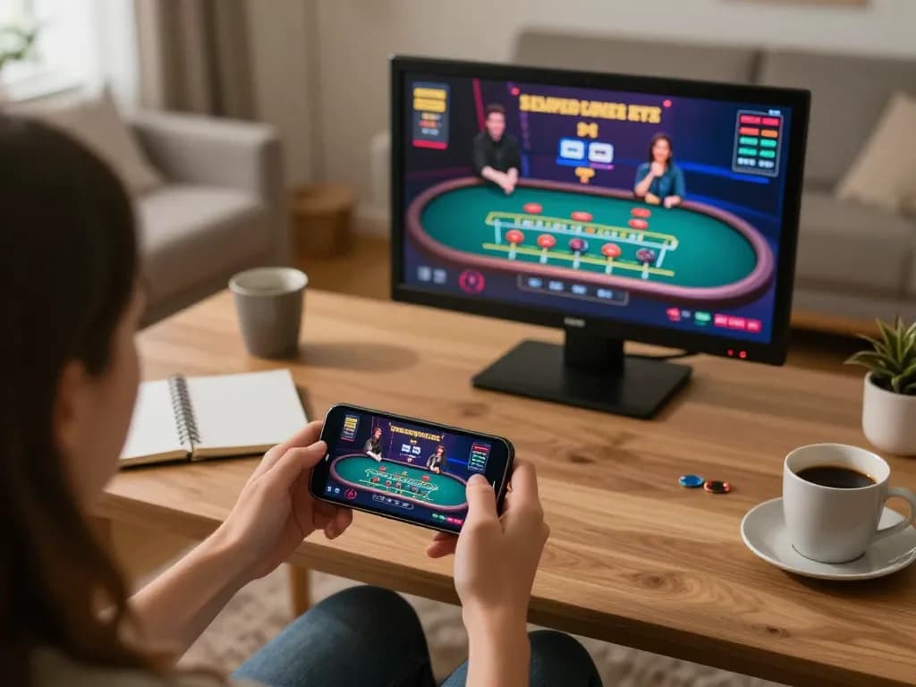 Experience live dealer blackjack with iwinclub from the comfort of home, showcasing mobile gaming action