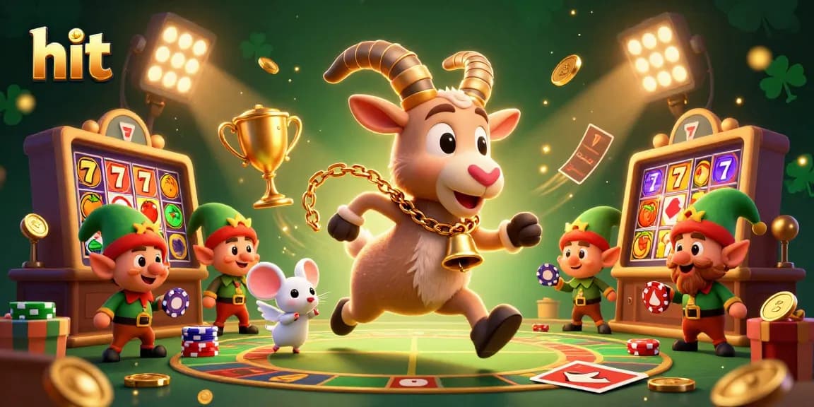 Hit winning strategies at the festive horror casino featuring Krampus and playful characters.