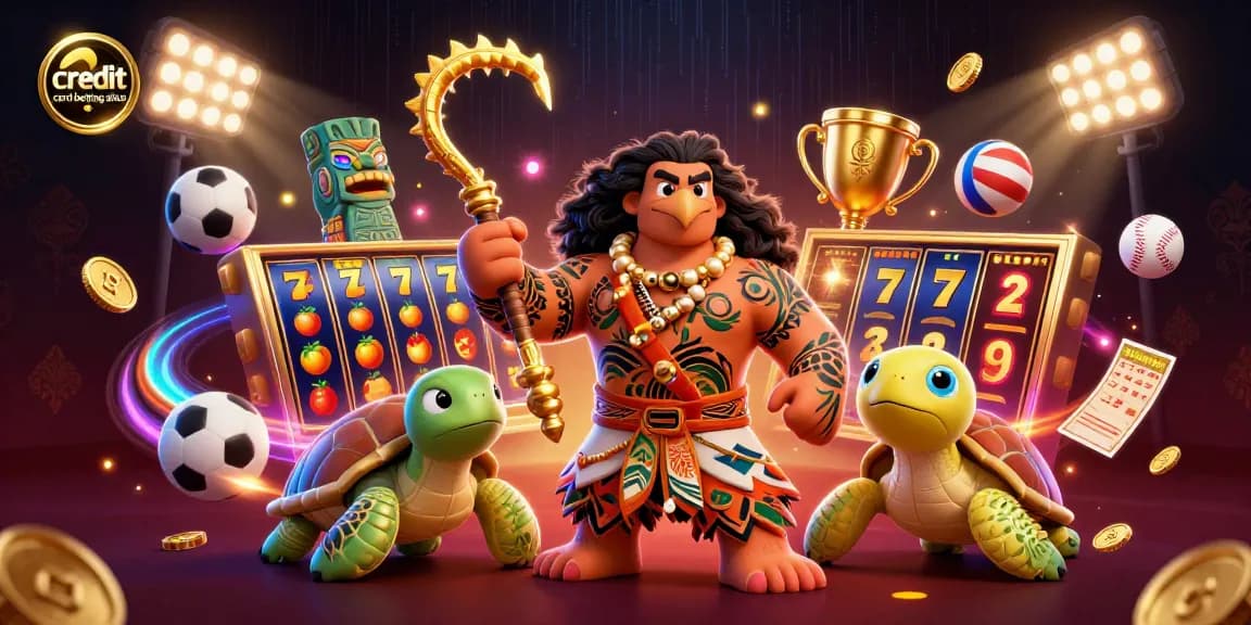 Experience the thrill of credit card betting sites with vibrant 3D characters in a casino scene.