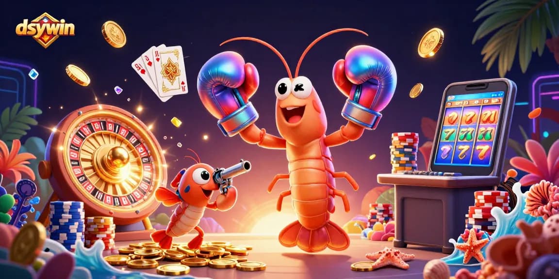 Experience dsywin's exciting baccarat and gaming scene with vibrant characters and dynamic casino elements.