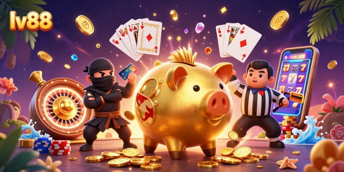 Experience the thrilling world of lv 88 with a dynamic scene featuring vibrant casino elements.