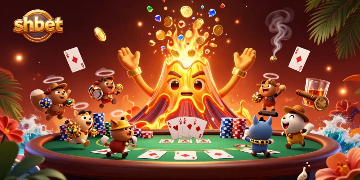 Win big with shbet at this lively casino scene featuring treasures and poker elements.