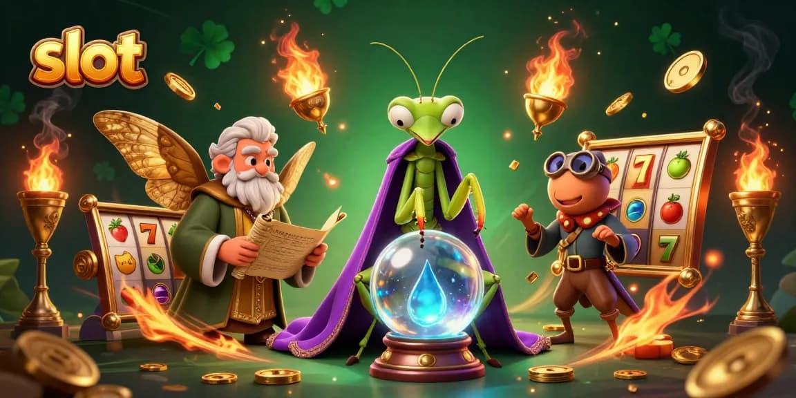 Experience exciting slot action with iconic symbols and characters in a vibrant casino scene.