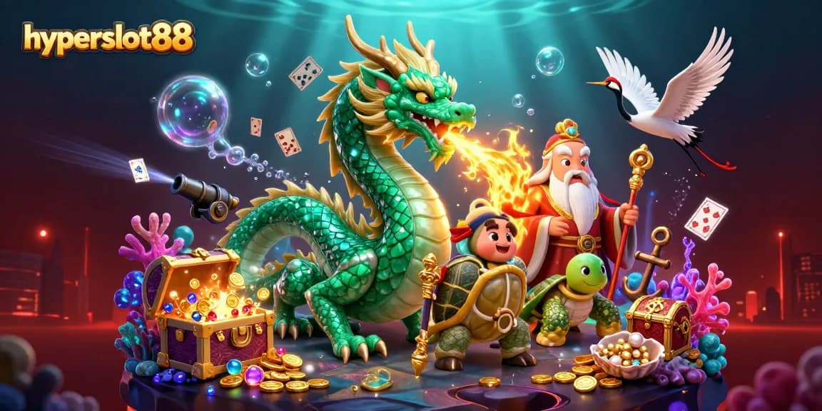 Experience thrilling wins at hyperslot88 with a jade dragon and vibrant gaming elements