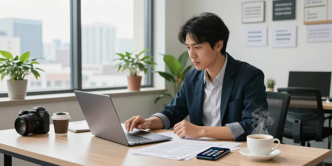 Exploring options to buy a small business in a modern office.