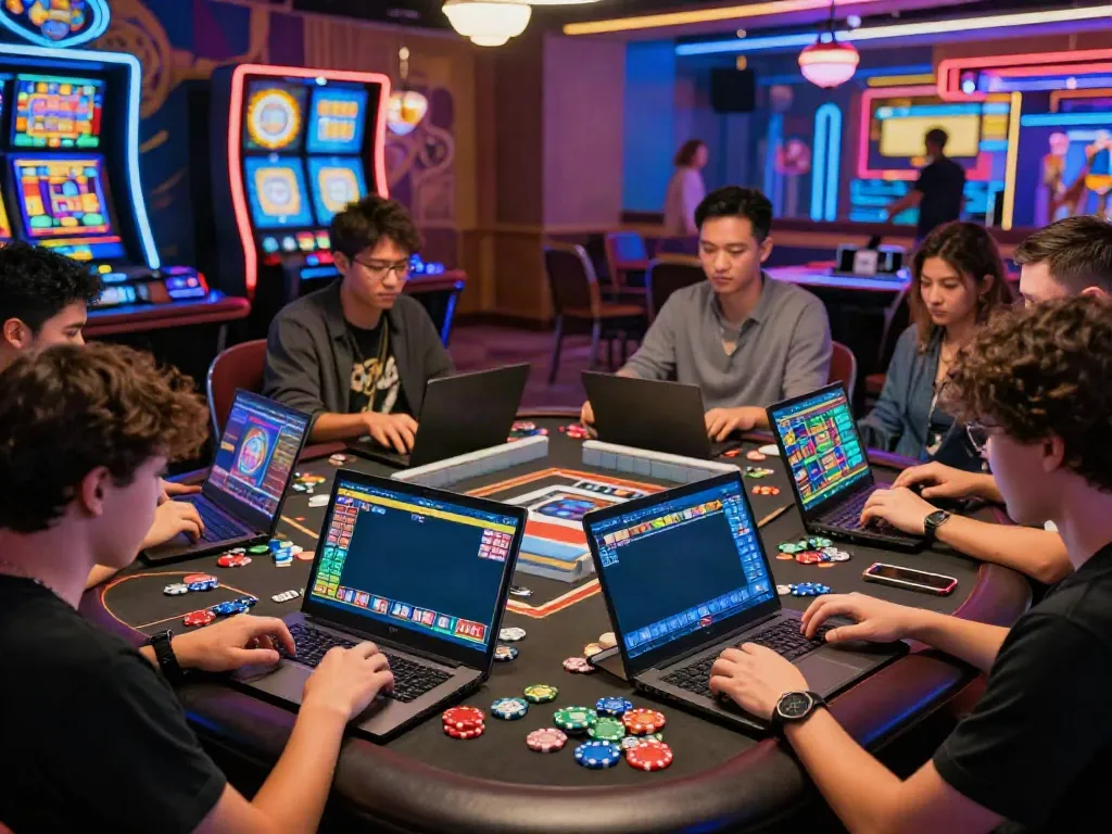 Pengalaman bermain slot mahjong di kasino online dengan pemain beragam dan suasana yang bersemangat.