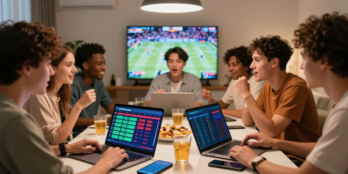 Group enjoying sports betting at OPEN88.COM, discussing strategies.
