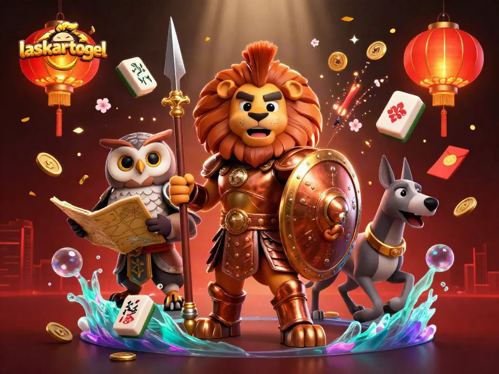 Experience the thrill of laskartogel with our vibrant promotional art showcasing casino elements and characters.
