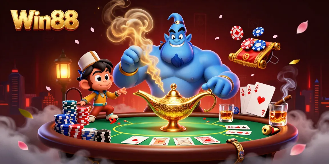 Enjoy thrilling moments with Win88 amidst a vibrant casino scene filled with poker excitement.