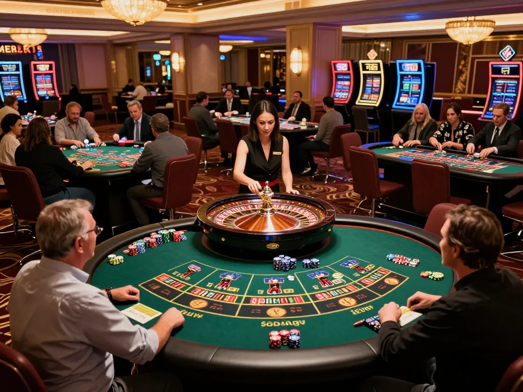 Experience roulette excitement at w188 with players engaged and colorful chips in action
