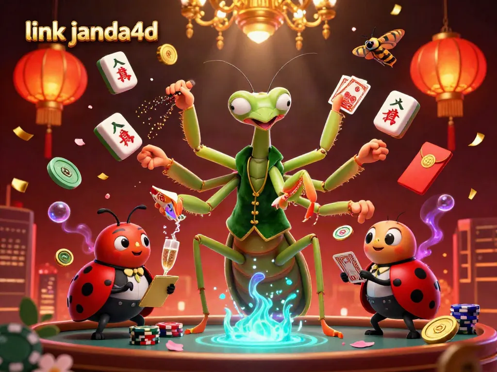Tampilkan pengalaman bermain di link janda4d dengan ilustrasi kasino yang kaya warna dan detail.