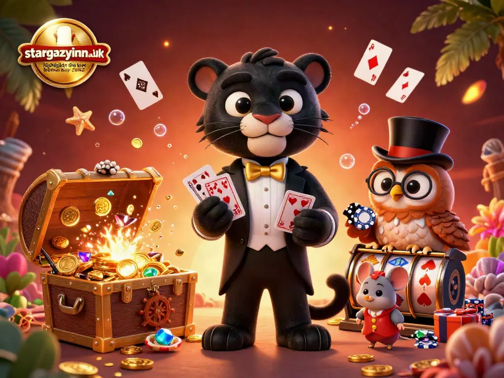 Experience the excitement with stargazyinn.co.uk highlights the best bonus buy slots as dynamic characters engage in slot gameplay.
