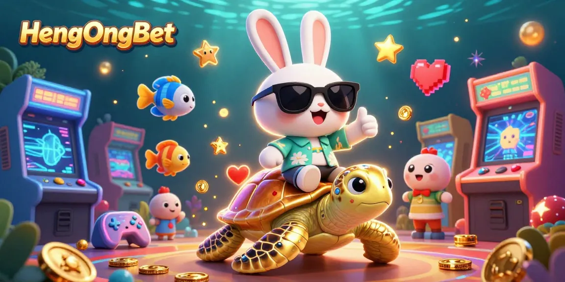 HengOngBet showcases exciting gameplay with a lucky rabbit and golden turtle under the sea.