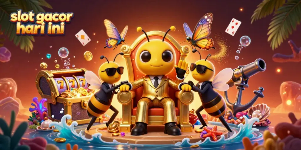 Engage with slot gacor hari ini through an ultra-detailed casino scene with vibrant characters and rich visual elements.